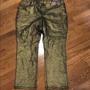 NWT LANE BRYANT SPARKLY GOLD LEGGINGS SZ 22